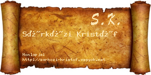 Sárközi Kristóf névjegykártya